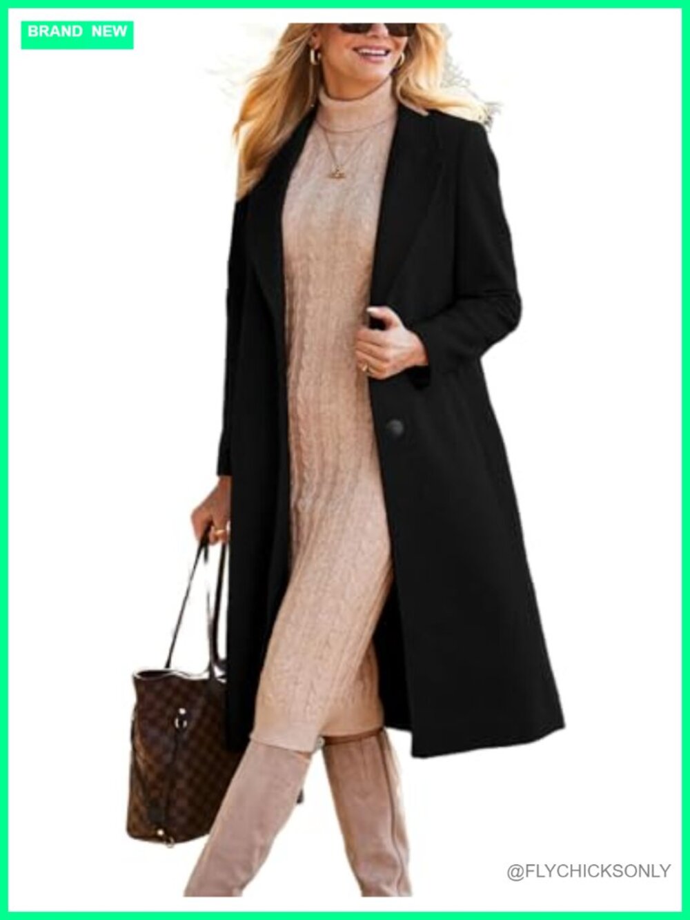 Womens Long Wool Blend Trench Coat Notch Lapel Peacoat Dressy Fall Winter Jacket